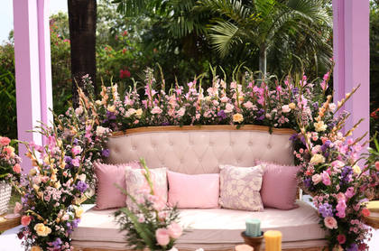 Lounge and Backdrop — Mehendi decor — Zuri